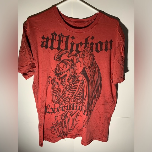 Y2K affliction Bernard “the executioner” Hopkins distressed shirt - Picture 1 of 6